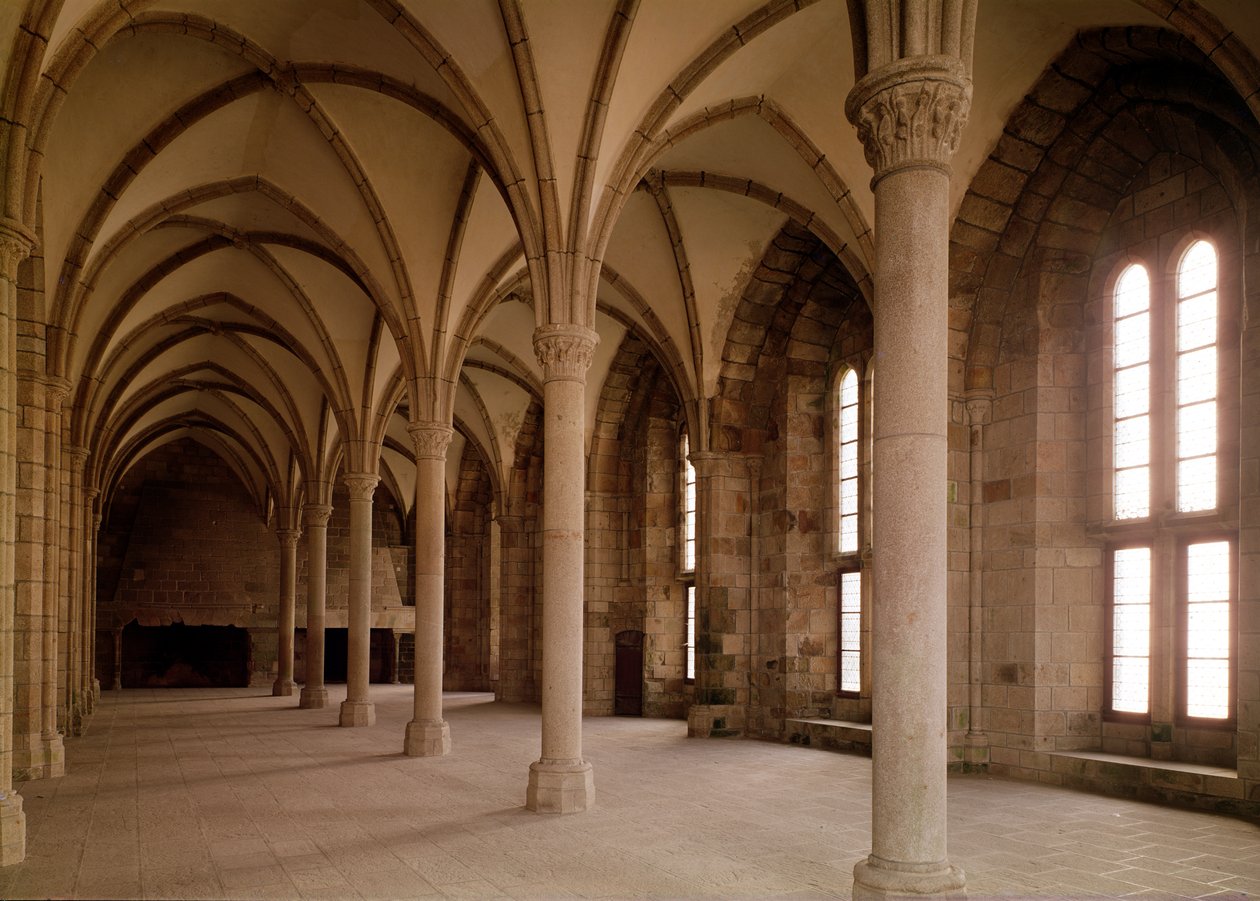 A Salle des Hotes, vista interior da Abadia de French School