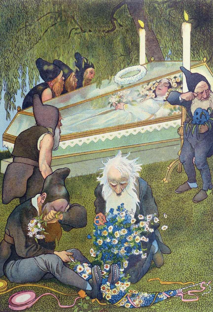 Os sete anões que lamentam a neve branca, 1911 de French School