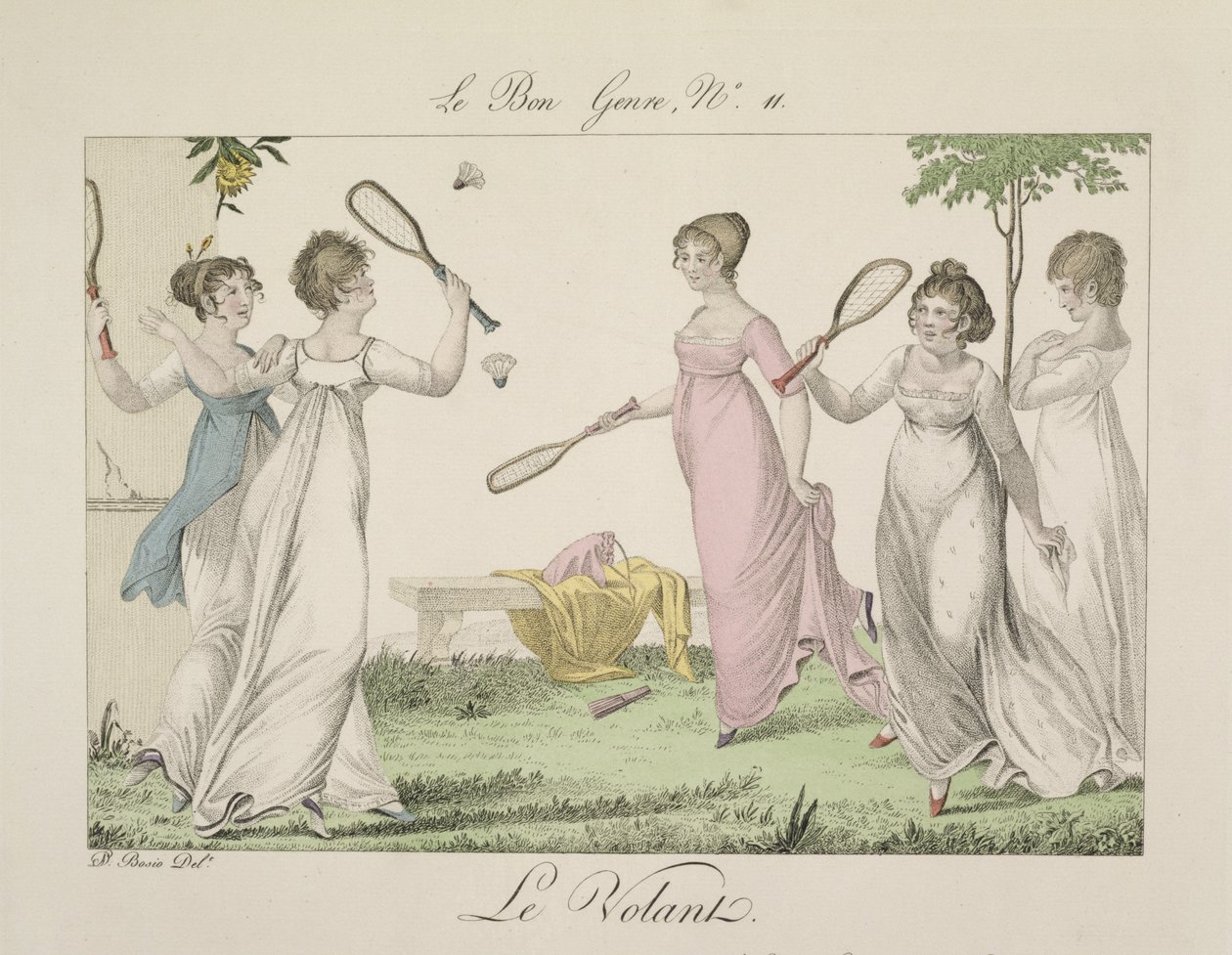 A peteca, prato 11 de Le Bon Genre, 1802 de French School