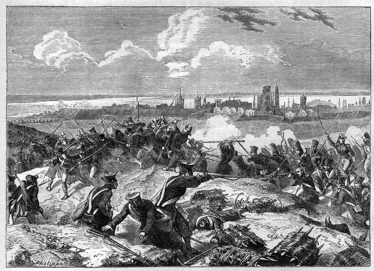 O Cerco de Danzig (1807) sob o comando do Marechal Pierre Joseph Lefebvre (1755-1820) - do "Histoire de l