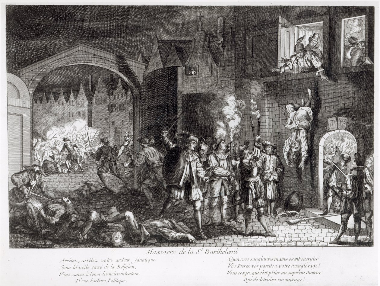 O Massacre do Dia de São Bartolomeu, 1572 de French School