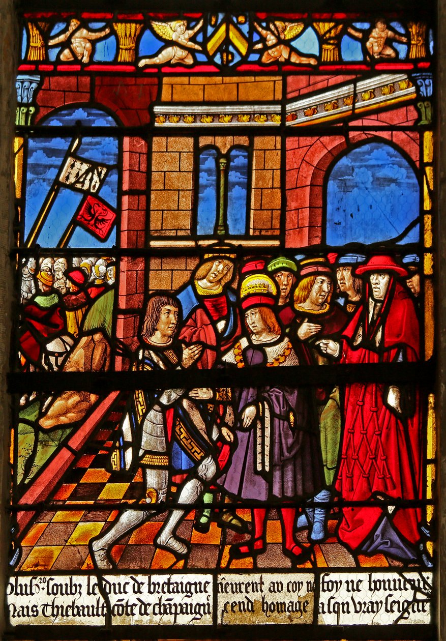 A janela de St Louis: Hommage of Count Thibault IV to St Louis de French School