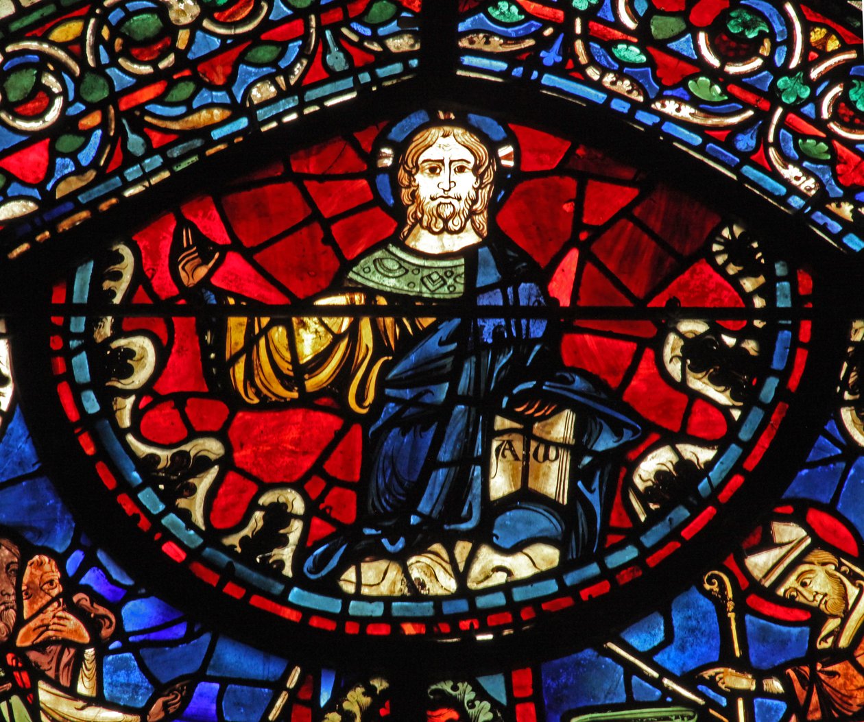 A janela de St Lubin: Cristo - Bênção (w45) de French School
