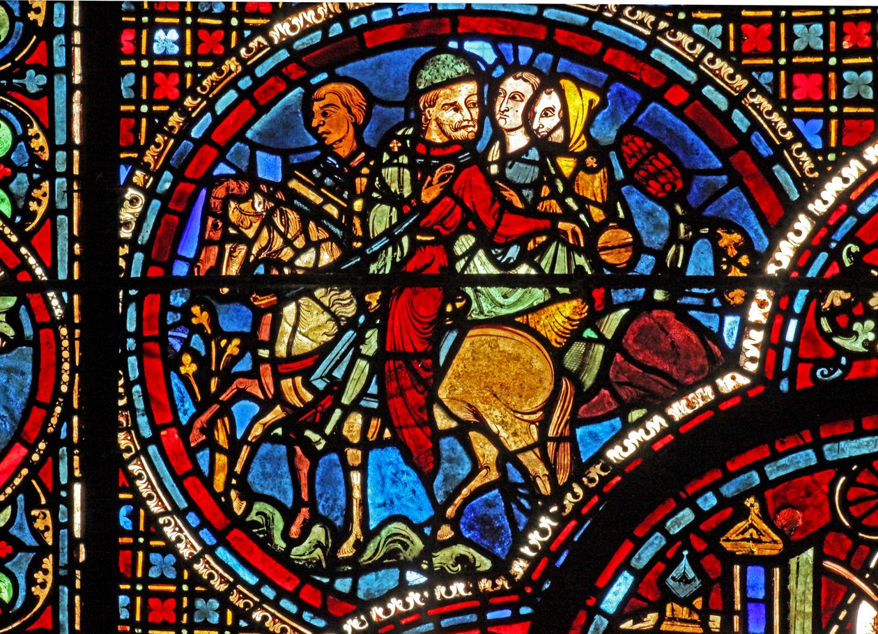 A janela de St Lubin: um grupo a cavalo (w45) de French School