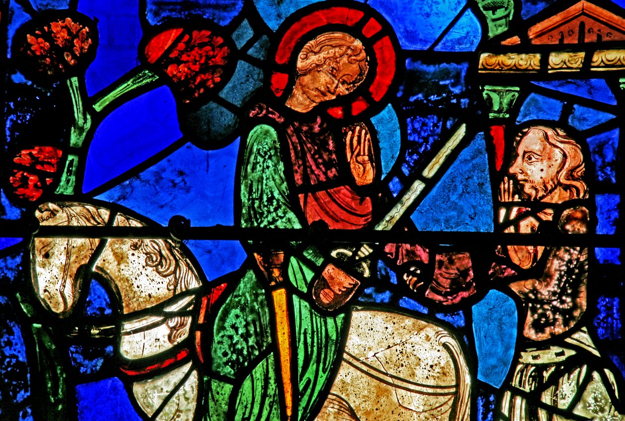 A janela de São Martinho: o santo divide seu manto (w20) de French School