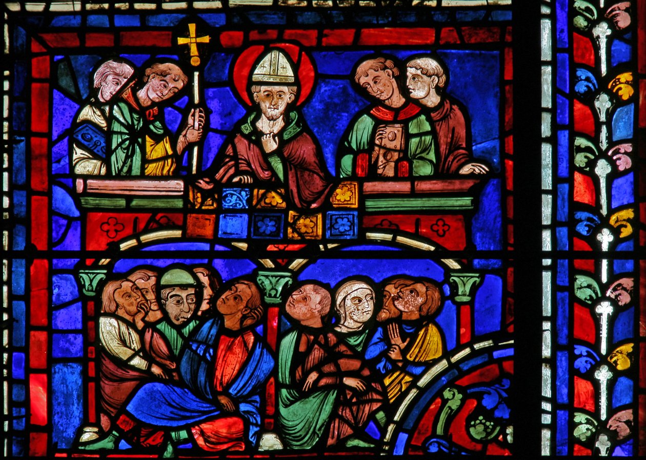 A janela de São Martinho: o santo pregando (w20) de French School
