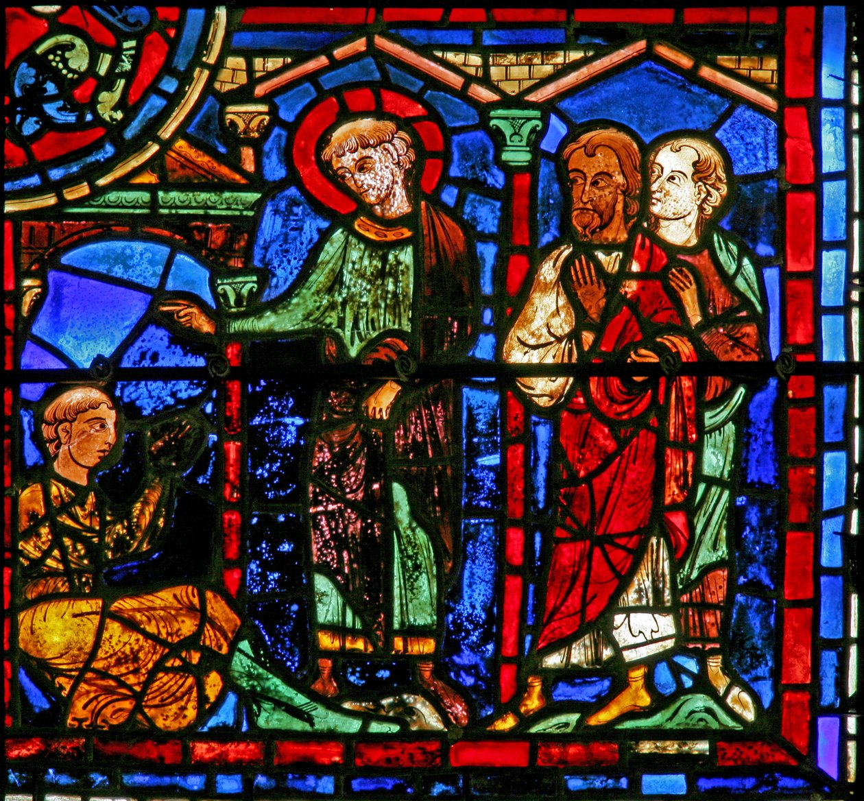 A janela de São Martinho: o santo revive uma pessoa da morte (w20) de French School