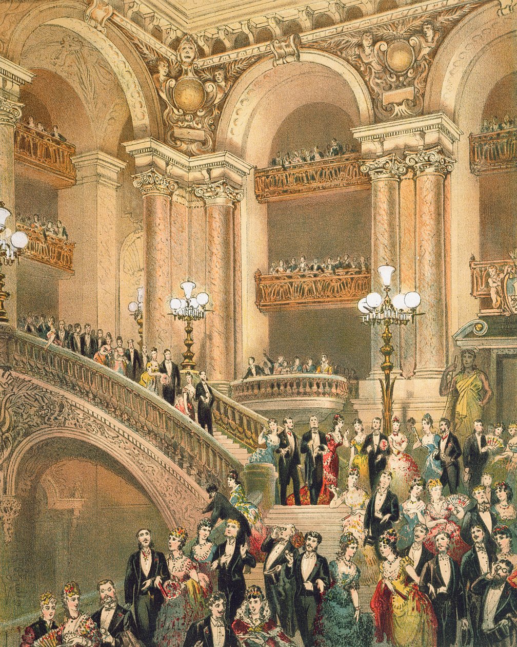 A escadaria da ópera, c.1875 de French School