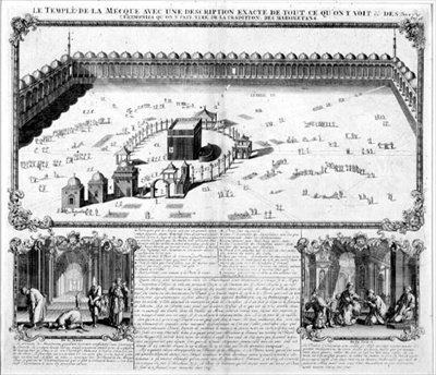 O Templo de Meca, com uma descrição das cerimónias dos muçulmanos (gravura) de French School