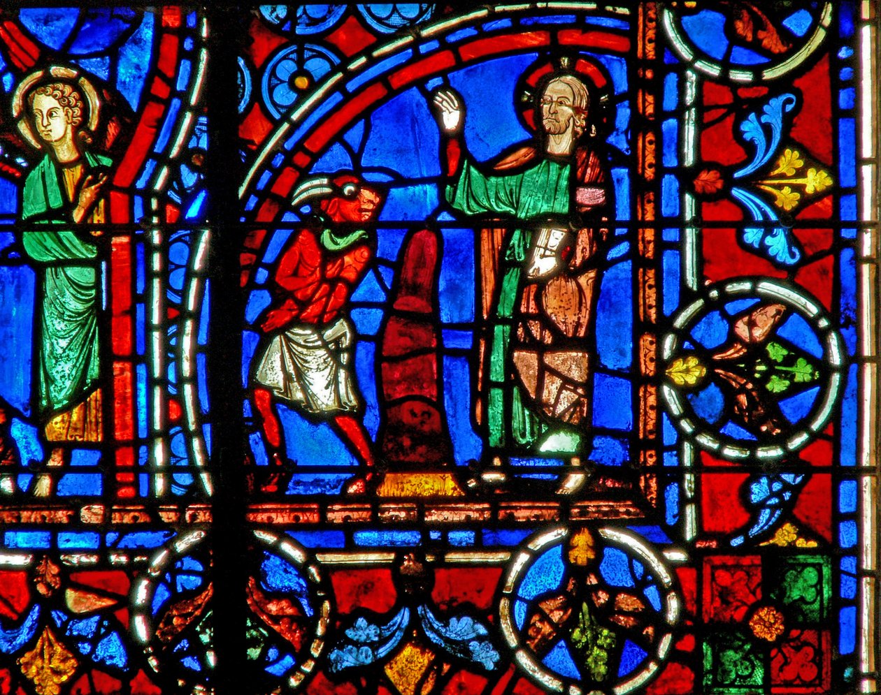 A tentação de Cristo - o diabo é dispensado (w30a) de French School