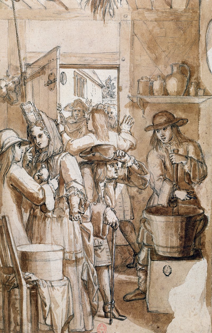 O Theriac Seller (wc no papel) de French School