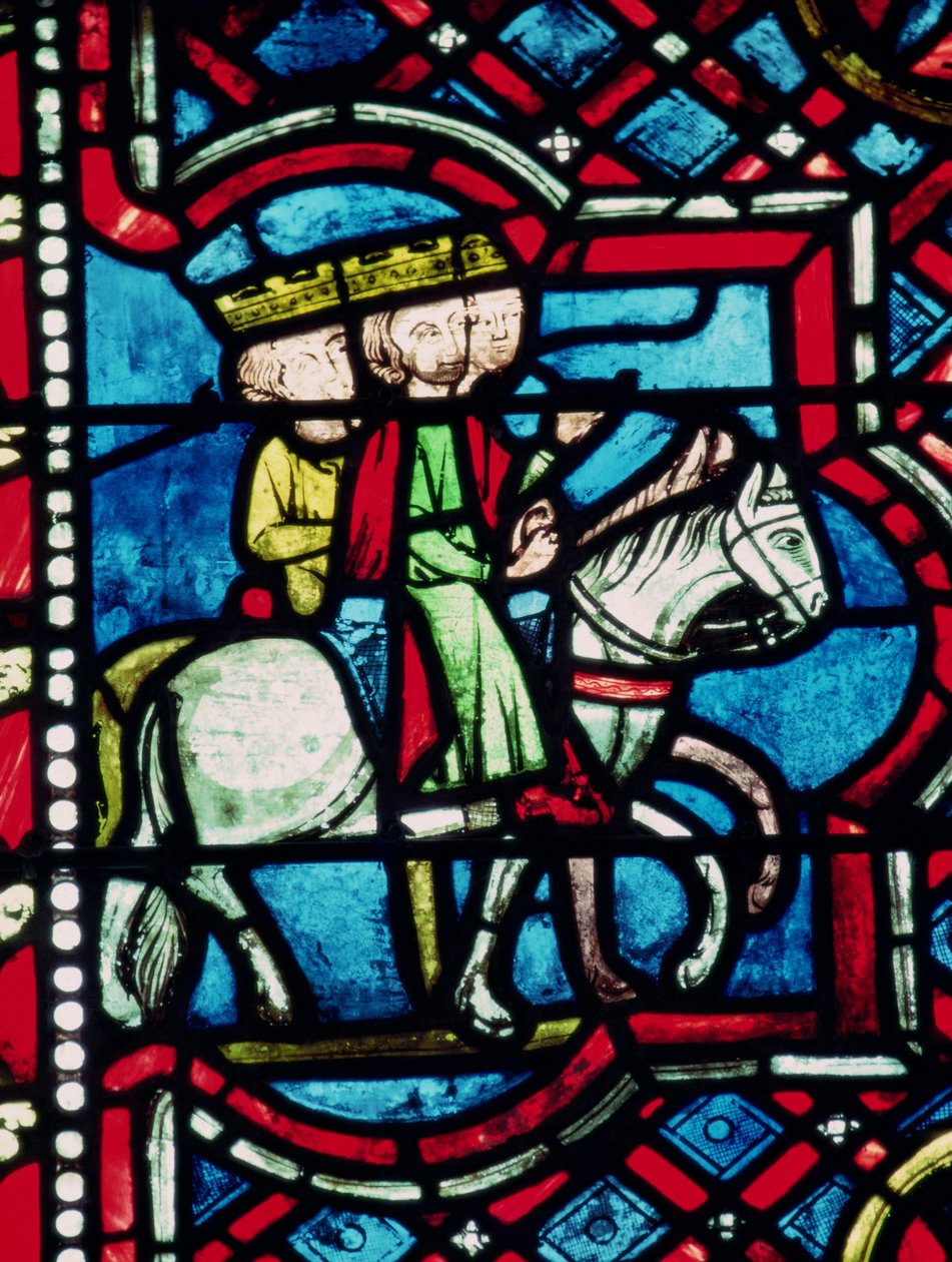 Os três magos a cavalo, século XIII de French School