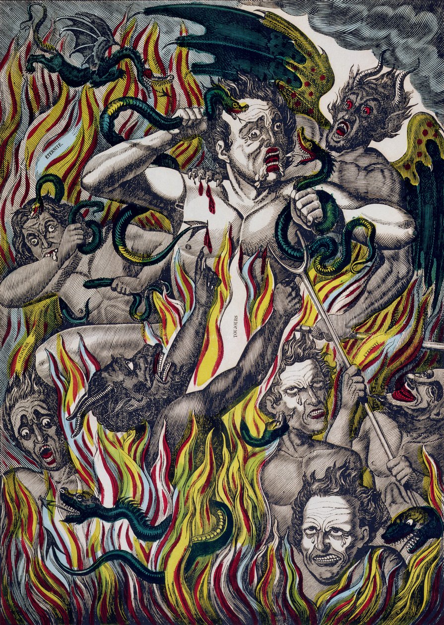 O tormento dos condenados no inferno de French School