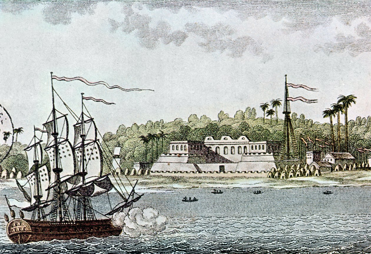 A cidade de St. Louis, Senegal, de LAfrique por R. Geoffroy, 1814 de French School