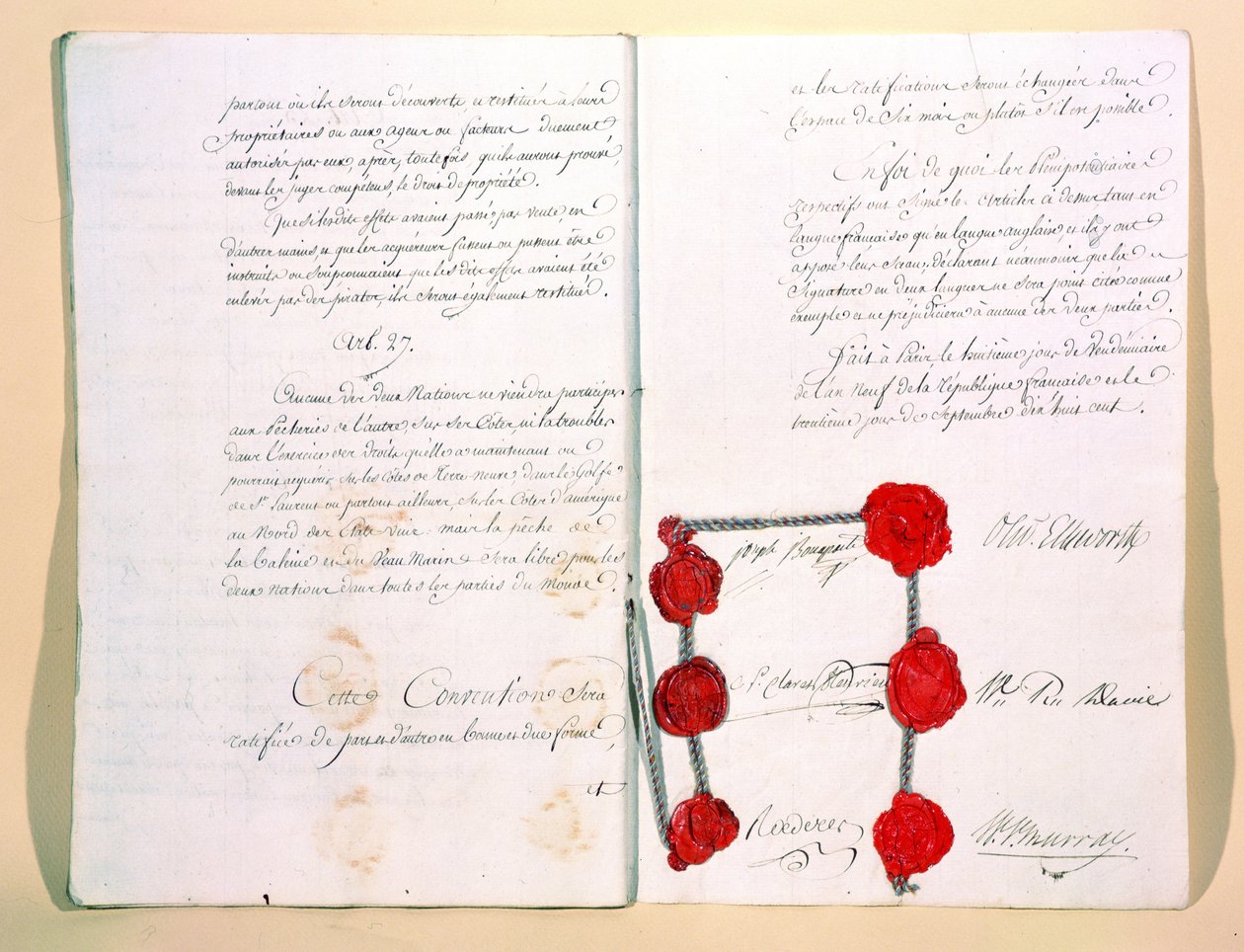 O Tratado de Mortefontaine, 30 de setembro de 1800 de French School