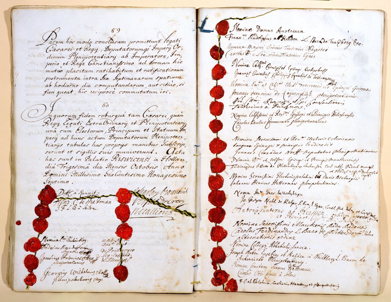 O Tratado de Ryswick, 30 de outubro de 1697 de French School