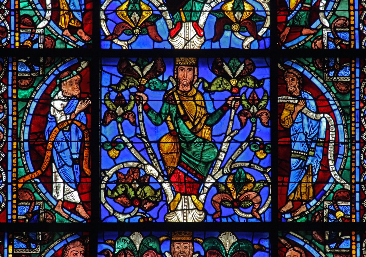 A árvore de Jessé: Zachariah, rei de Jessé, Joel (w49) de French School