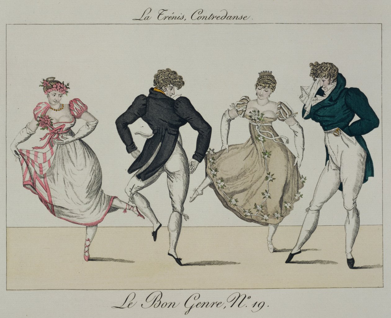 O Trenis Quadrille, prato 19 de The Good Gender, 1805 de French School