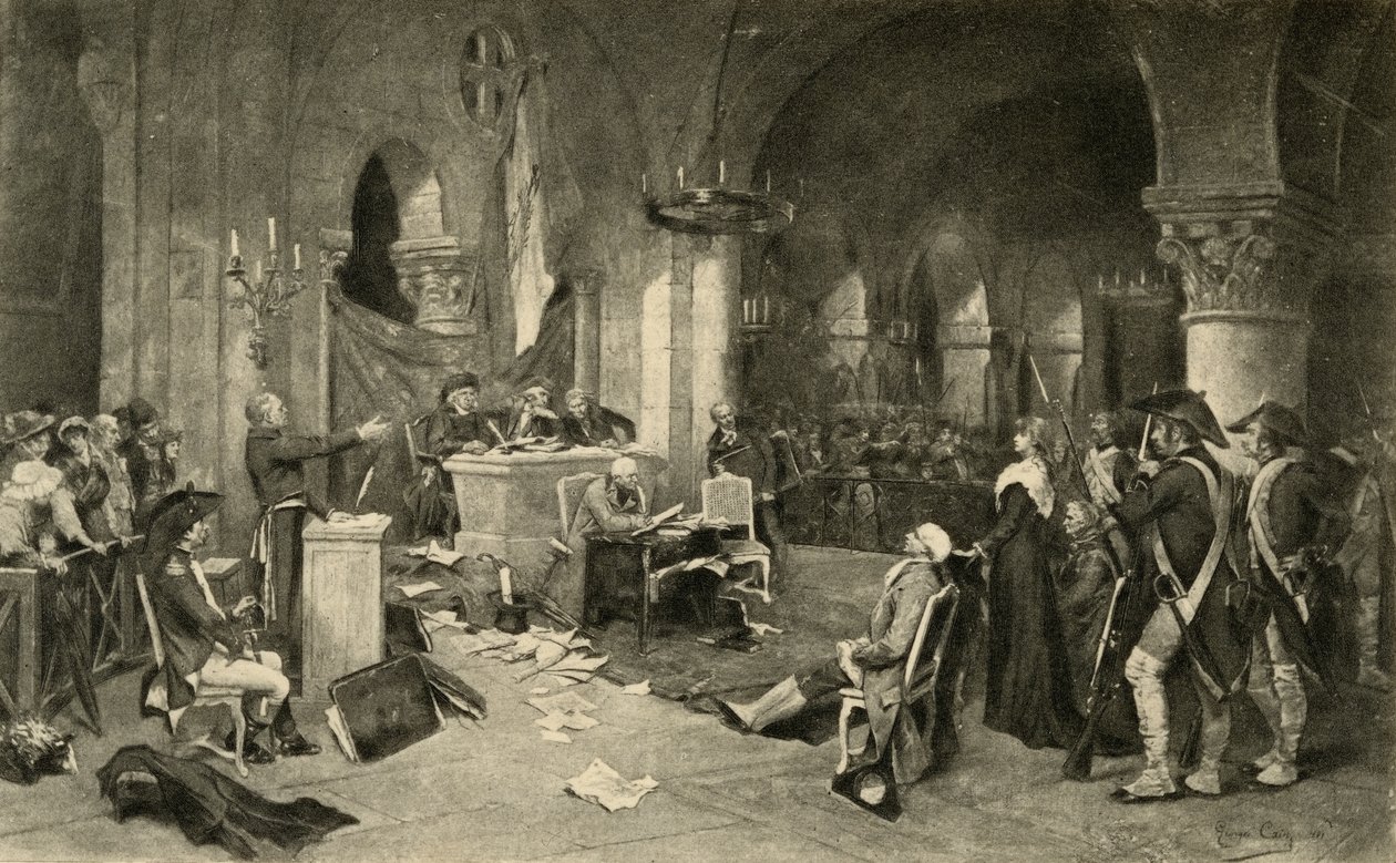O Julgamento de Maria Antonieta (1755-93) em 16 de outubro de 1793 de French School