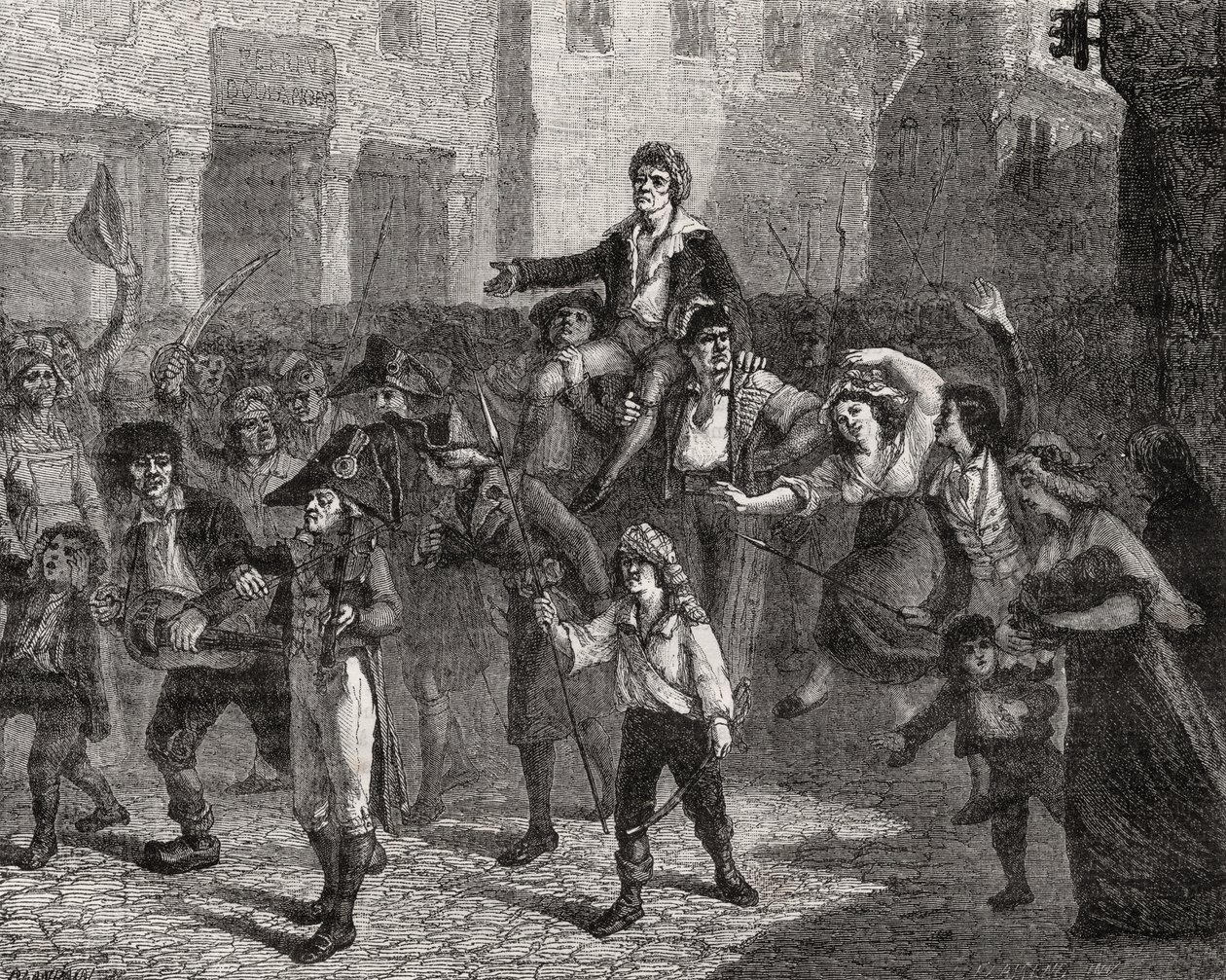 O triunfo de Marat, 24 de abril de 1793, de "História da Revolução Francesa" por Louis Blanc (1811-82) de French School