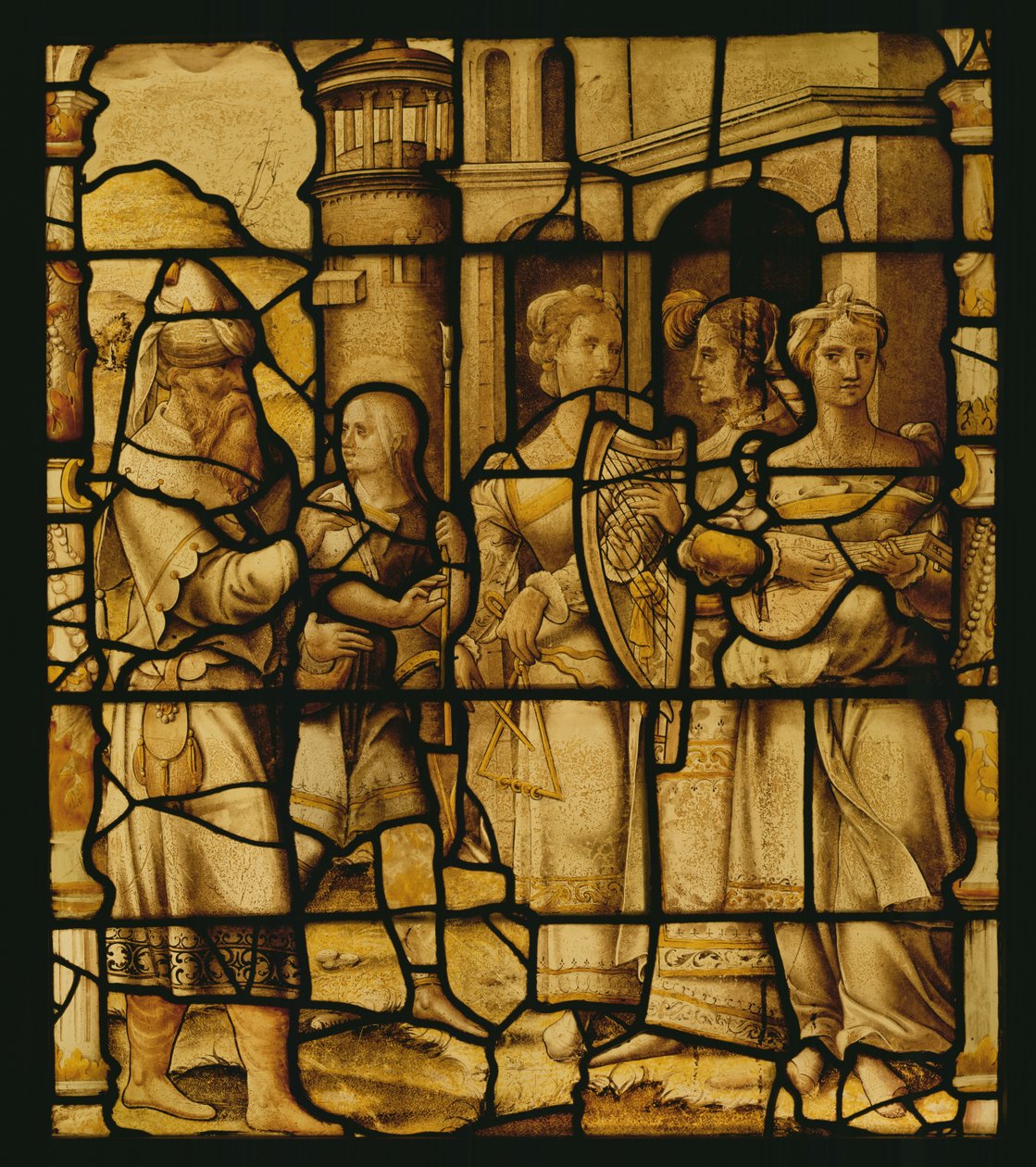 O retorno triunfante de David, de Notre-Dame du Val, Provins de French School