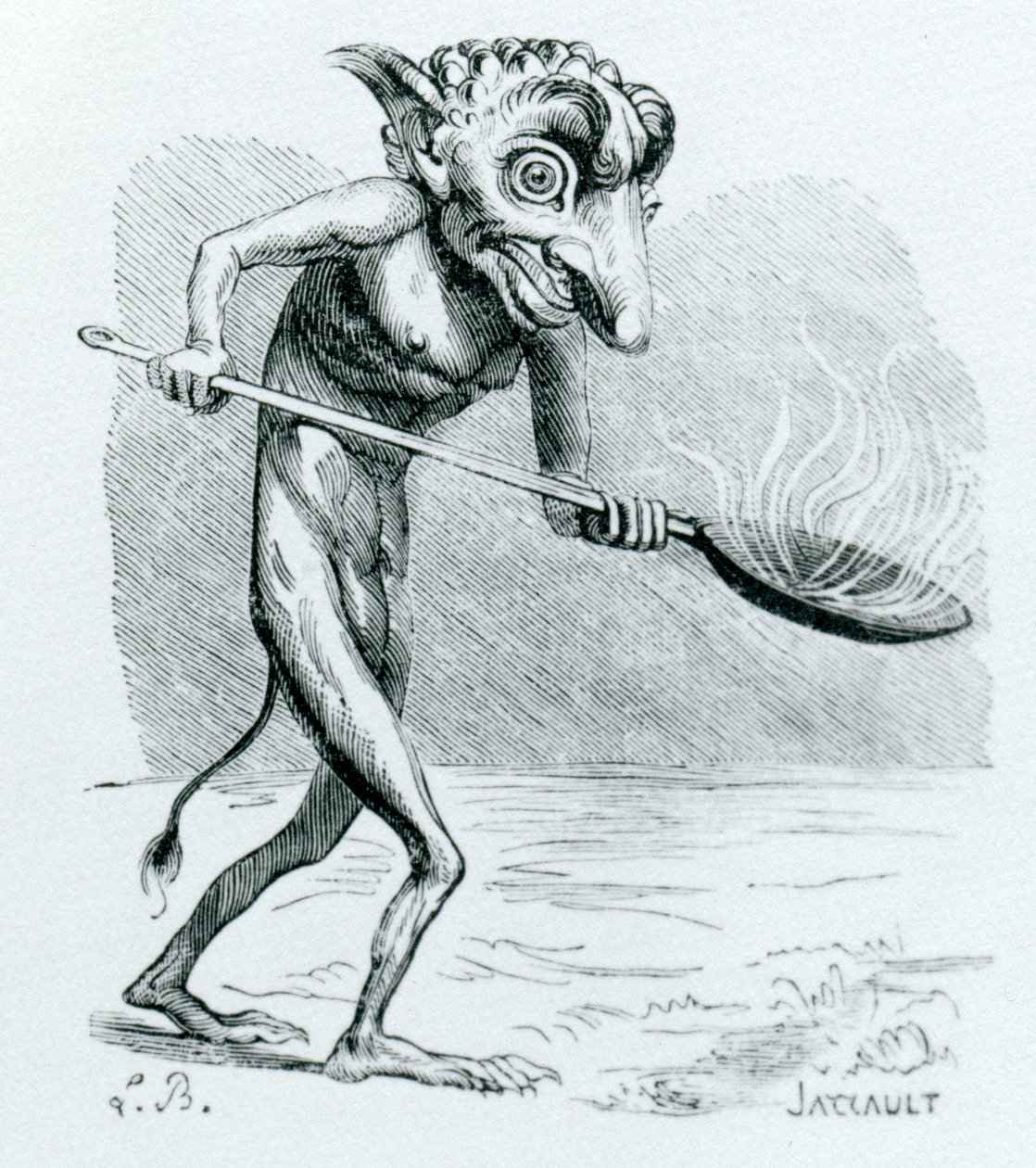 O Ukobach, ilustração do Dictionnaire Infernal por Jacques Albin Simon Collin de Plancy, 1818 de French School