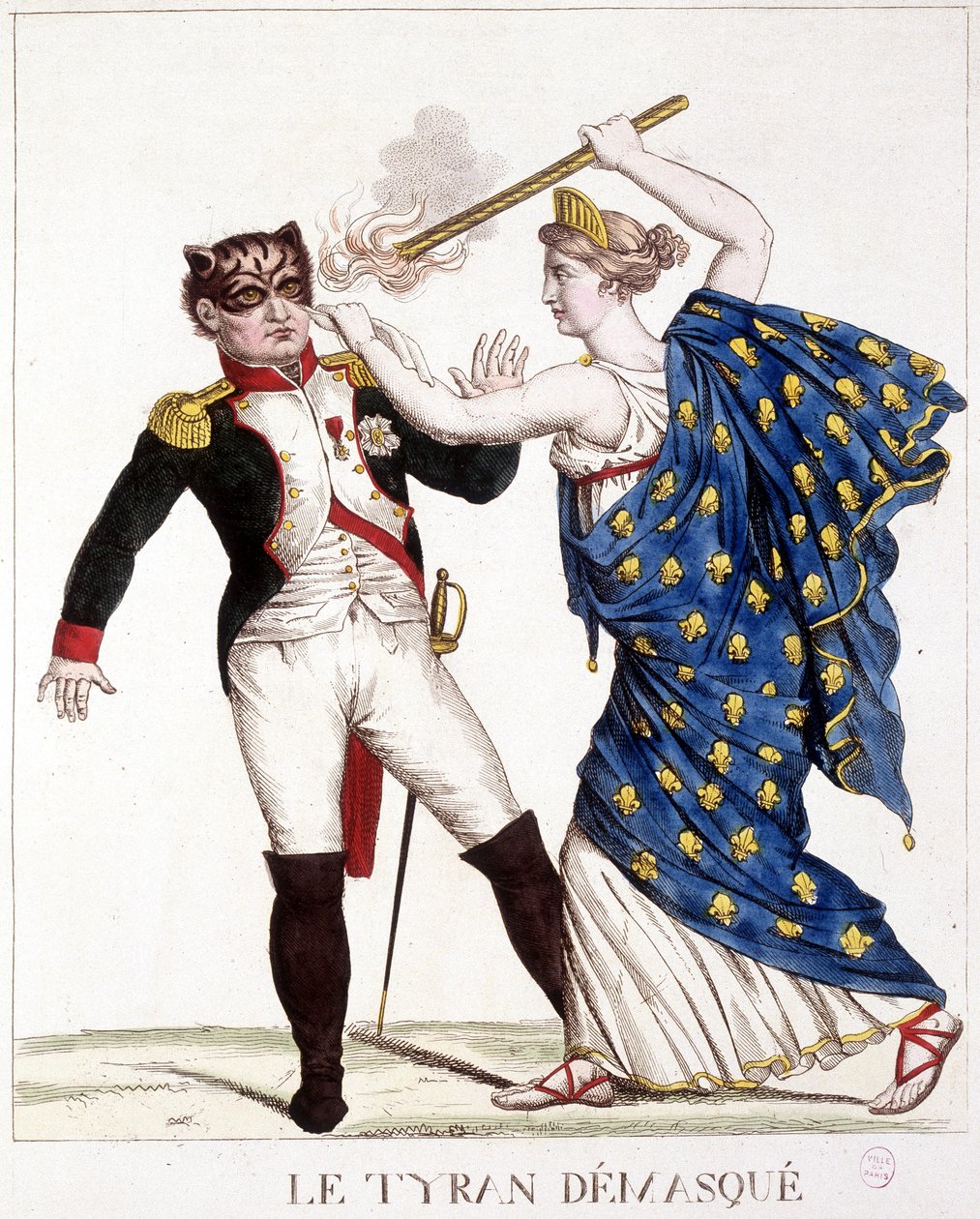 O Pneu Desmascarado - em "Napoleão 1, caricaturas, coleção de bonecos", c. 1814. de French School