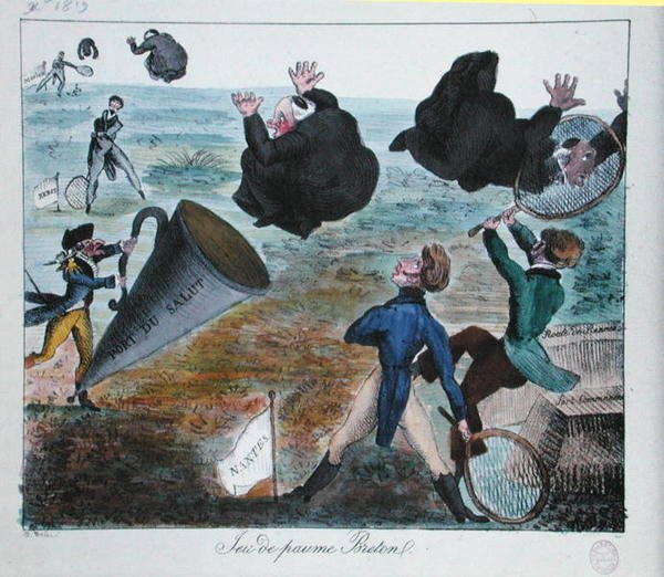 A indesejável recepção dos Missionários na Bretanha, Dezembro de 1819 (gravura) de French School