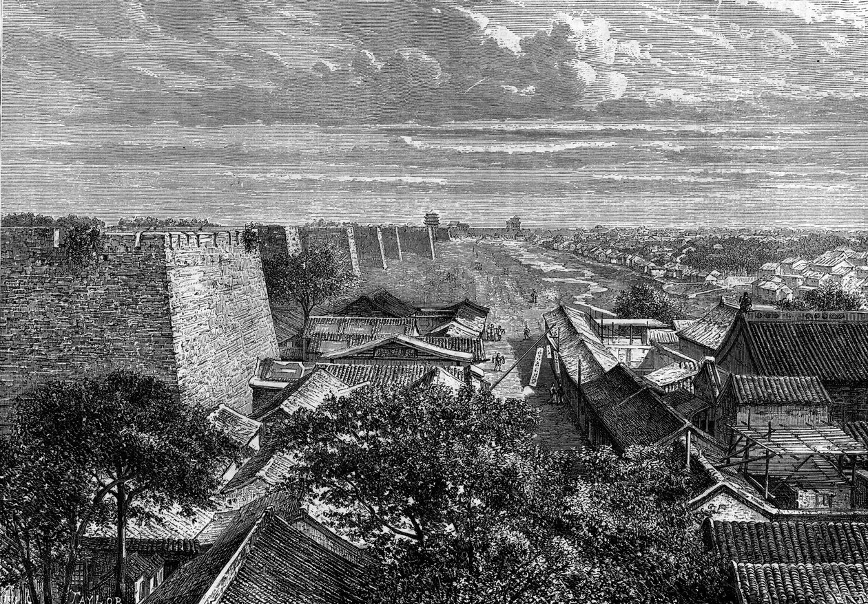 The Walls of Pekin, China. Gravura no "The Youth Journal". de French School