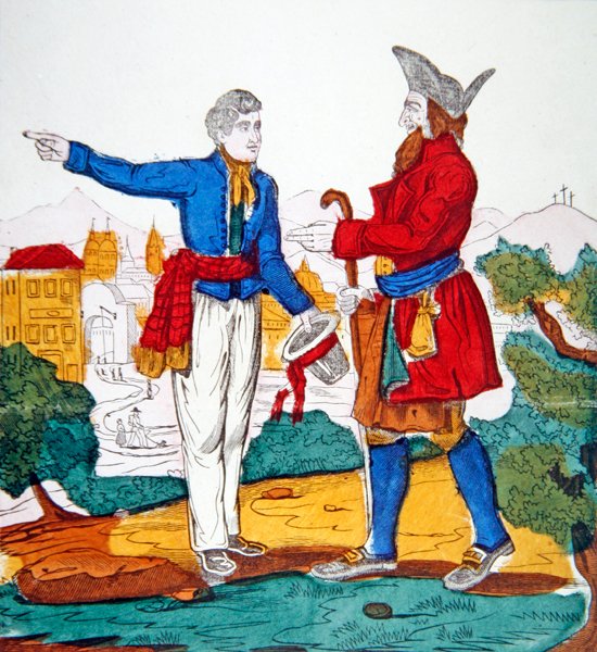 O Judeu Errante, c.1840 (cor litho) de French School