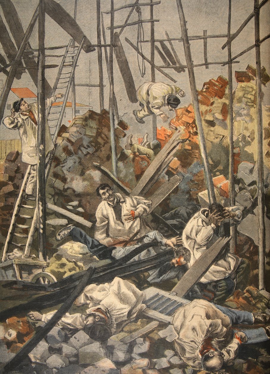 O acidente em Chesnay, ilustração do Le Petit Journal: Suplemento Ilustrativo, 1898 de French School
