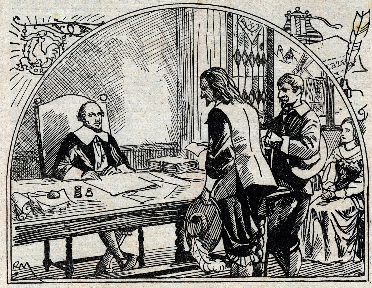 O escritório de endereço de Theophraste Renaudot (1586-1653), médico e jornalista francês, fundador da Gazette de France. Gravura anónima de 1930. de French School