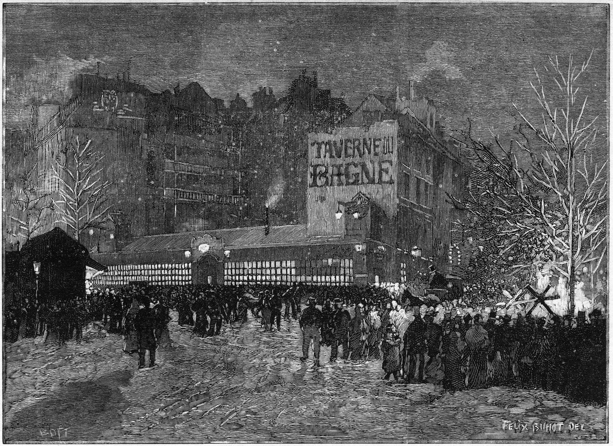 O festival anual de Montmartre e a Taverne du bagne em Paris, In "The Illustrous World" (O Mundo Ilustrado) de French School