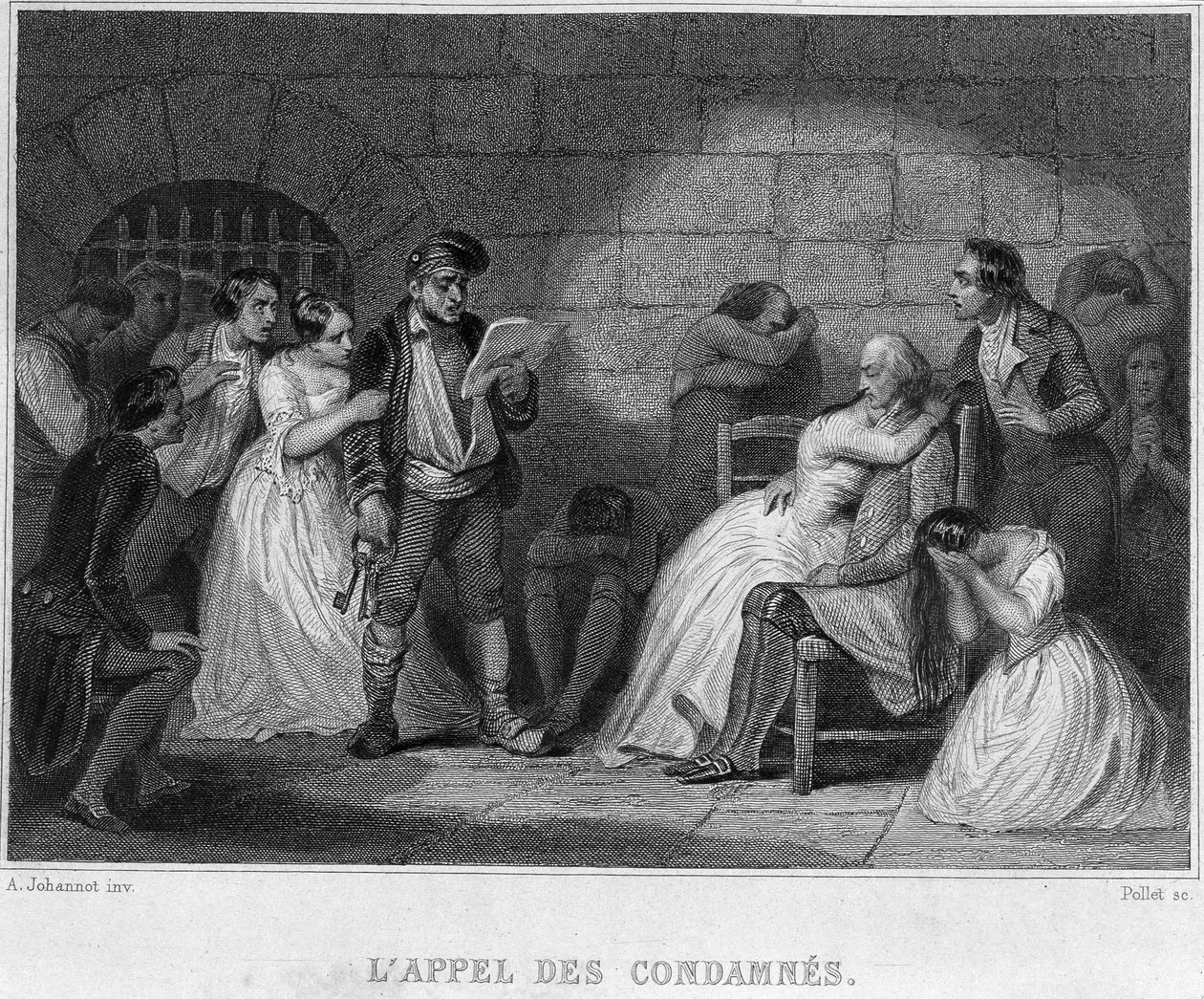 O apelo dos condenados - em "Revolução Francesa" de Thiers. Século XIX de French School