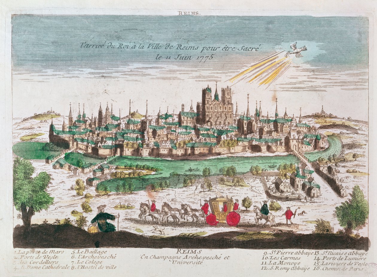 A chegada de Louis XVI em Reims para sua coroação em 11 de junho de 1775 de French School