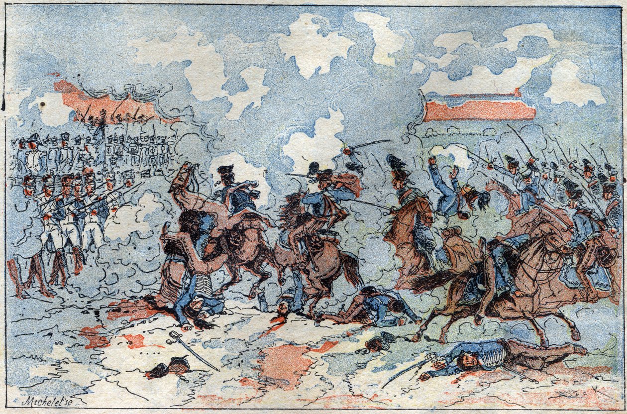 A batalha de Auerstaedt entre o exército prussiano e o exército francês liderado por Louis Nicolas (Louis-Nicolas) d