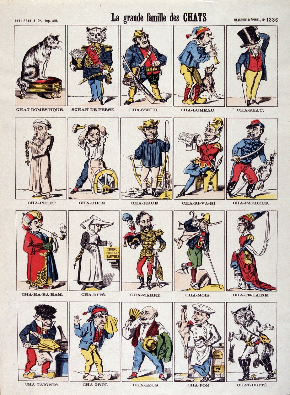 A grande família dos gatos - Imagem epinal de French School