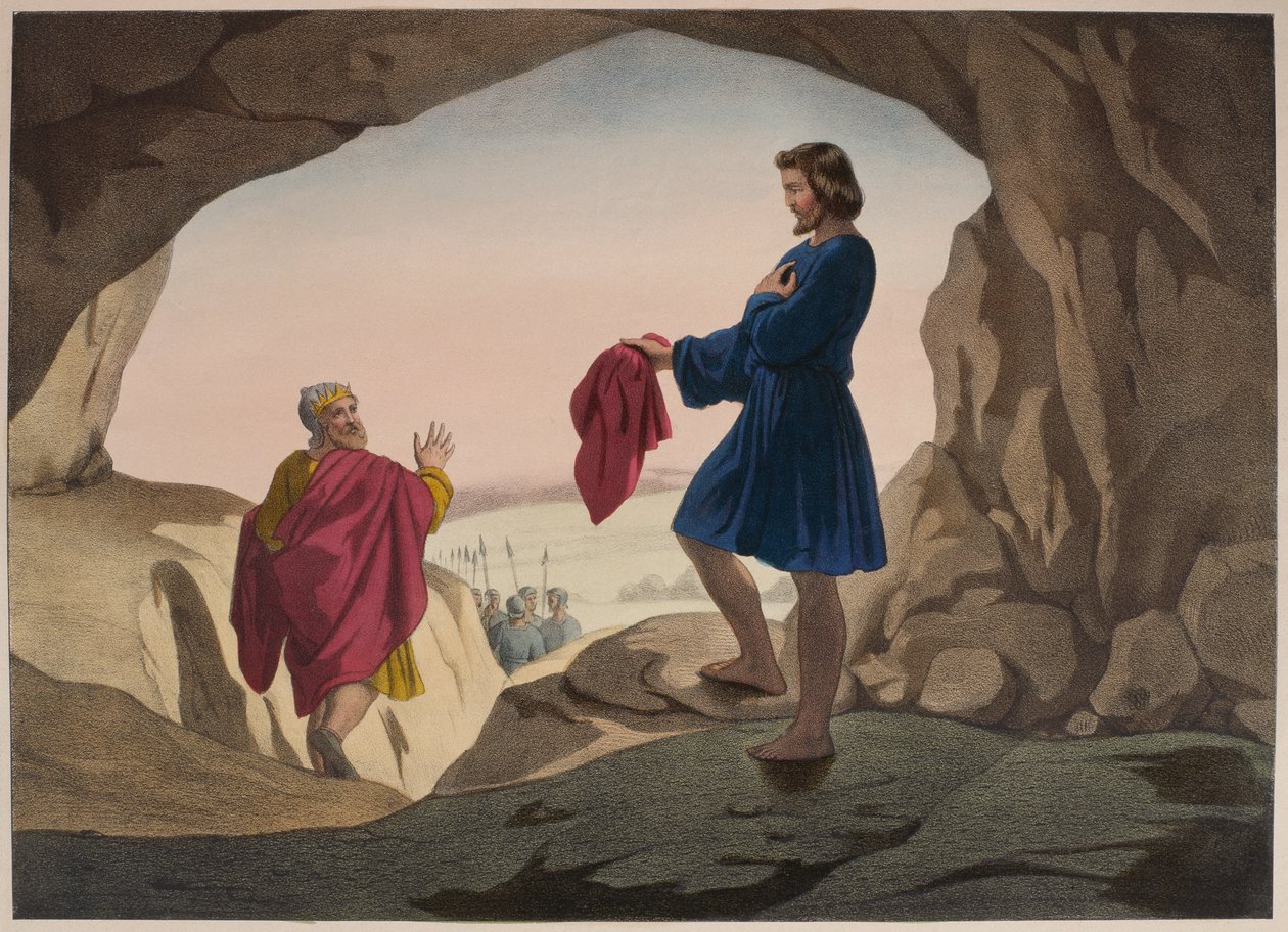 O casaco manchado de sangue de José, ilustração de um catecismo LHistoire Sainte, publicado por Charles Delagrave, Paris, final do século XIX de French School
