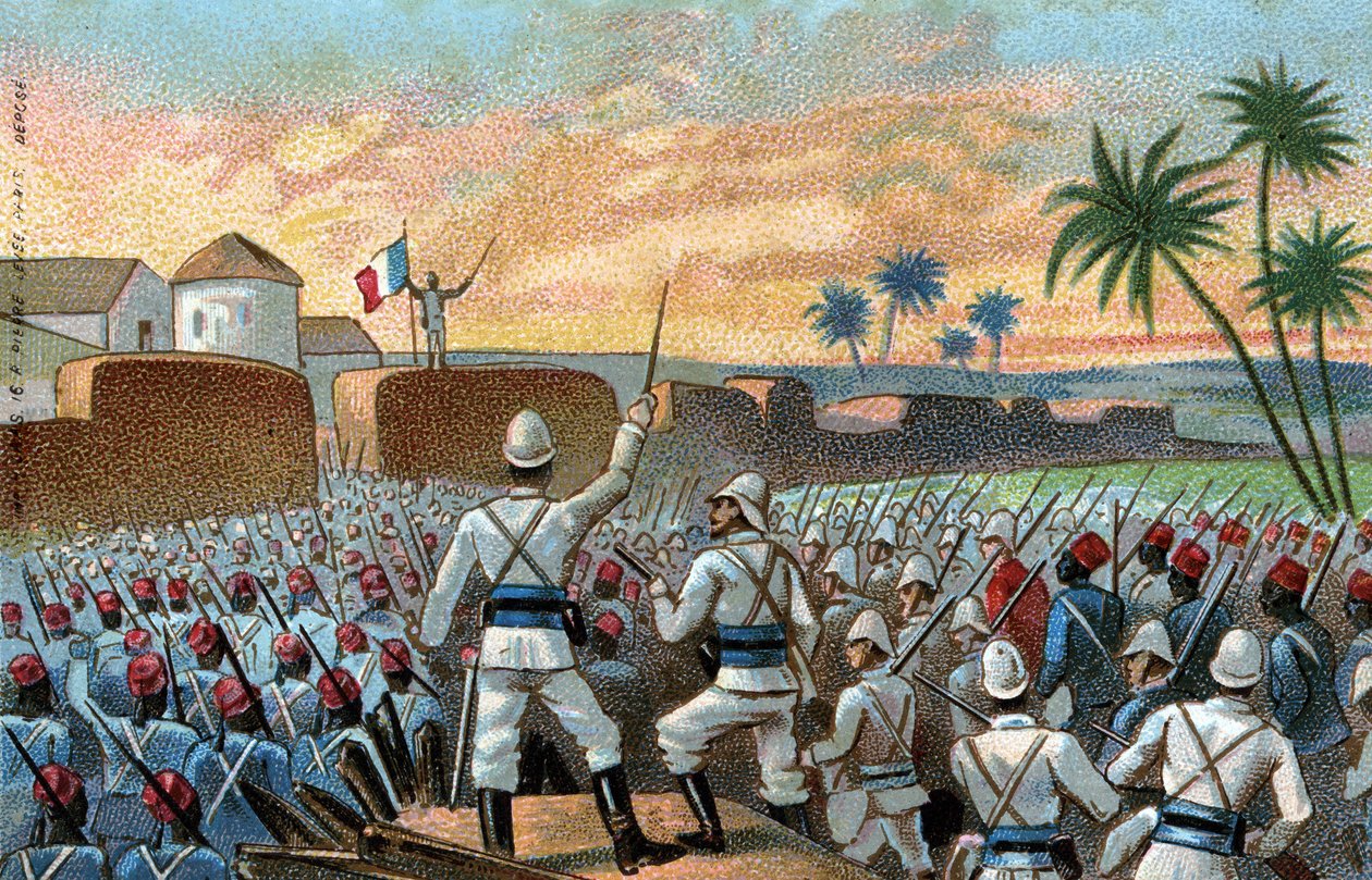 A captura de Abomey, antiga capital do Behanzin (hoje Benin) pela força expedicionária francesa comissionada pelo General Alfred Amedee Dodds (17 de novembro de French School