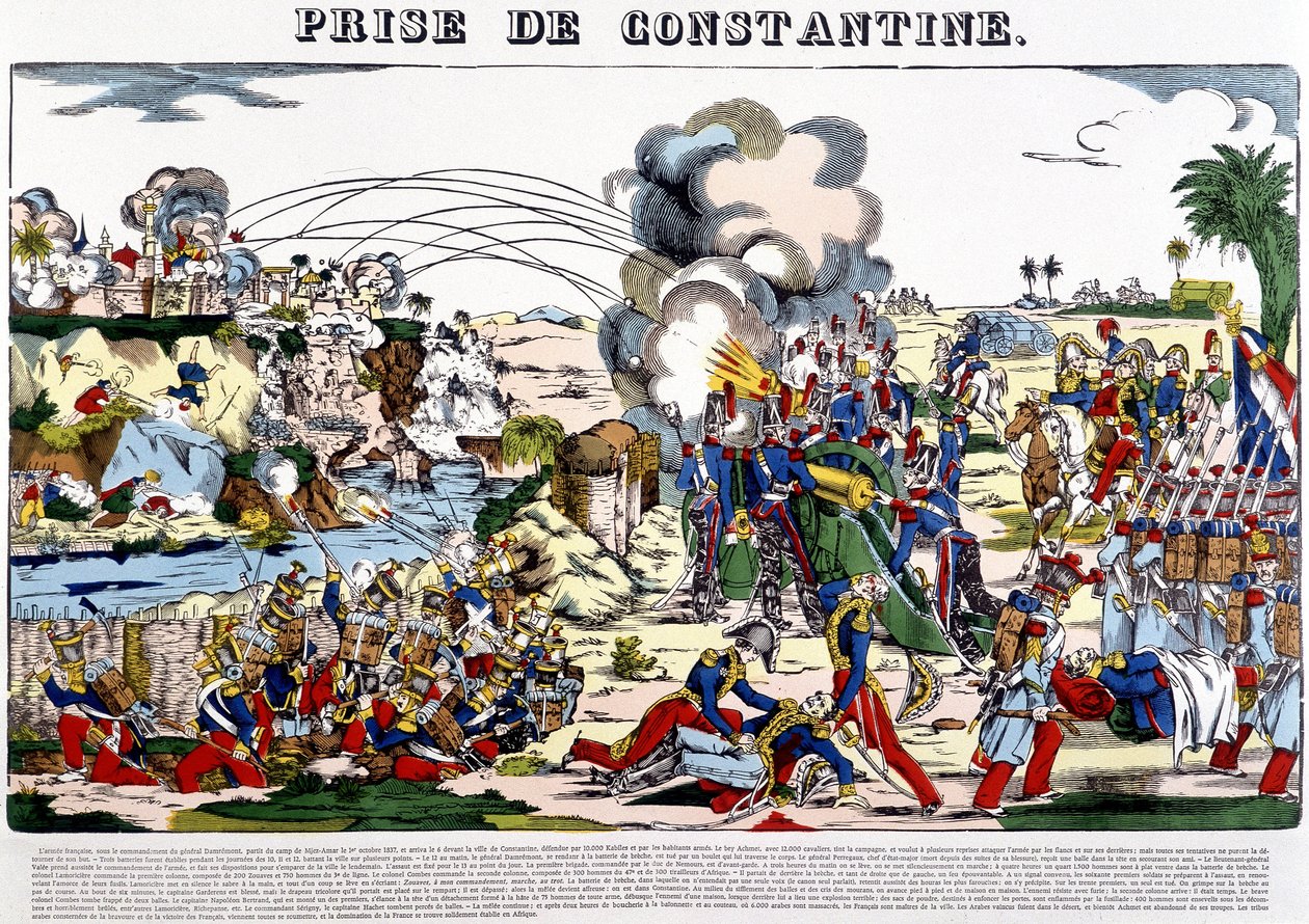 A captura de Constantino em 1837 - imagem de Epinal, final do século XIX de French School