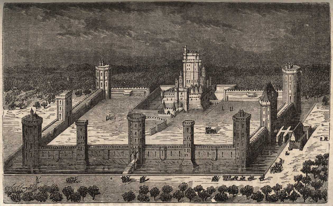 O castelo de Vincennes no século XVII - - gravura na “Histoire de France” de Victor Duruy (1811-1894) - 1882 de French School