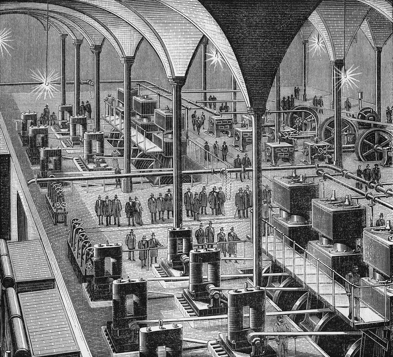 A central eléctrica nos Halles de Paris. In" Album de la Science", Éditions Jouvet de French School