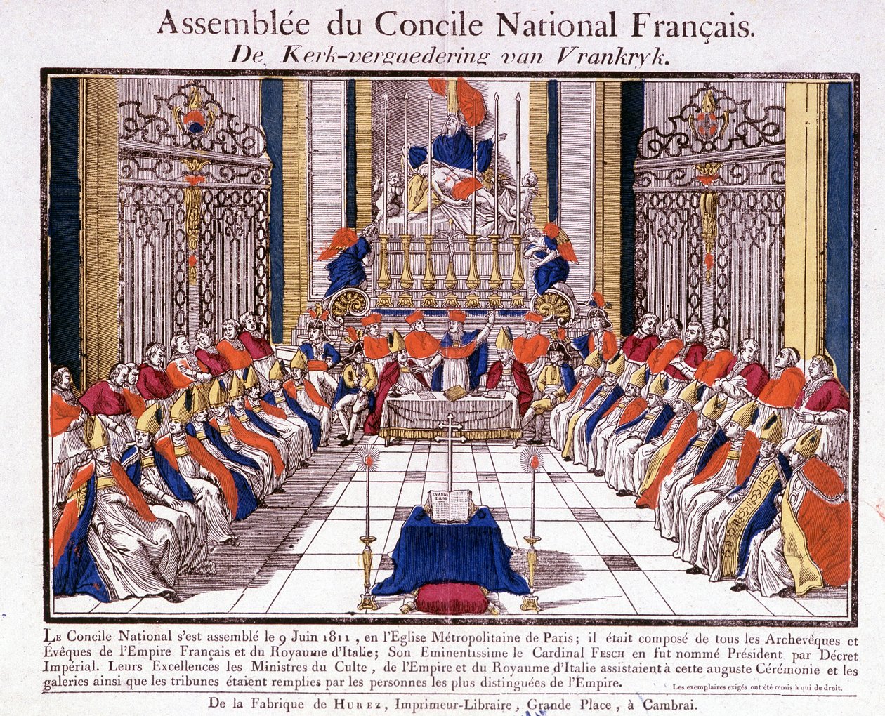 O clero da França e da Itália reuniram-se em Paris para a Assembleia do Conselho Nacional Francês em 9 de Junho de French School