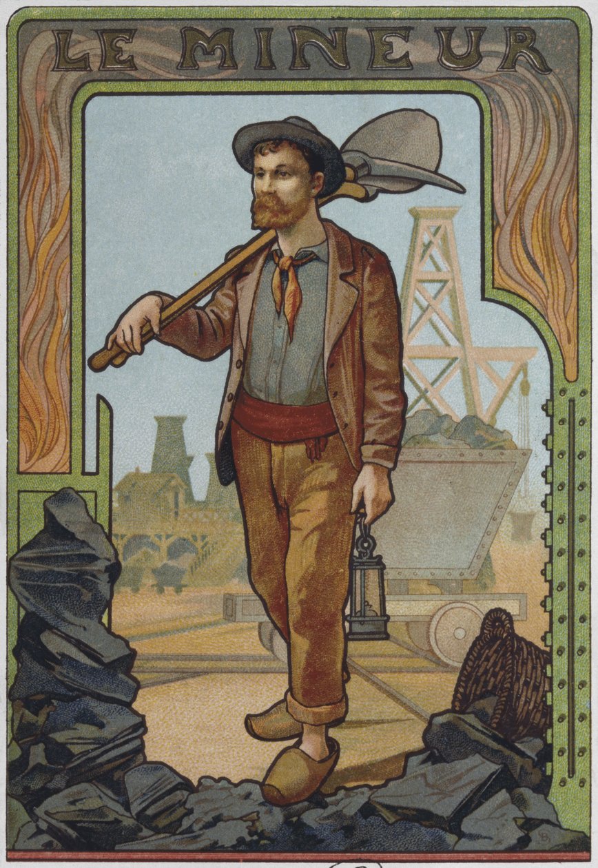 O mineiro de carvão, c.1900 de French School
