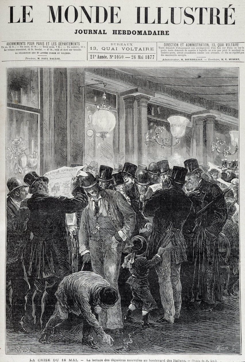 A crise de 16 de Maio: ler jornais - em "Le monde illustrious" de Maio de 1877 de French School