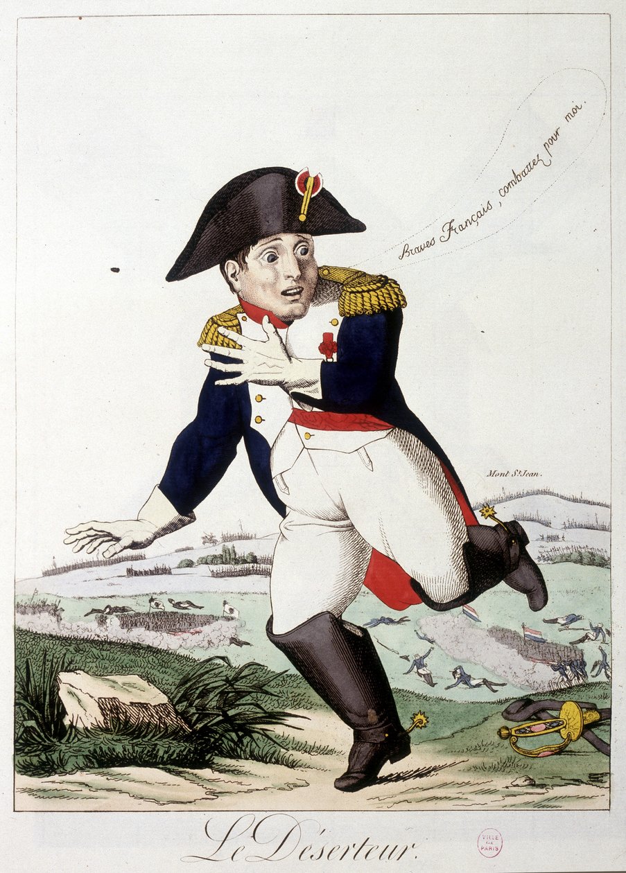 O desertor: bravos franceses, continuem por mim"" - em "Napoleão I", caricaturas, coleção de bonecos, c. 1814-1815. de French School