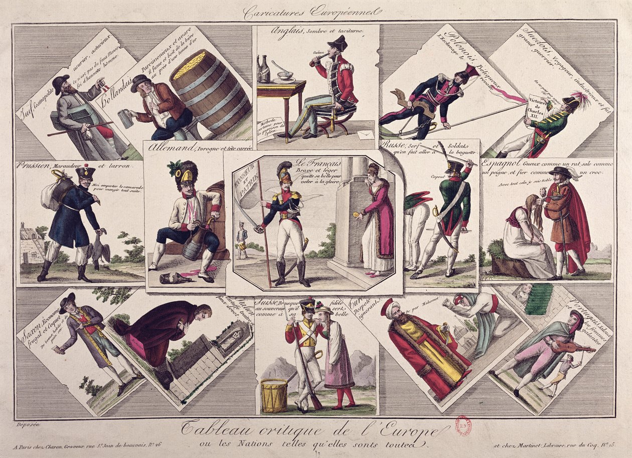 Os diferentes povos da Europa, c.1810 de French School