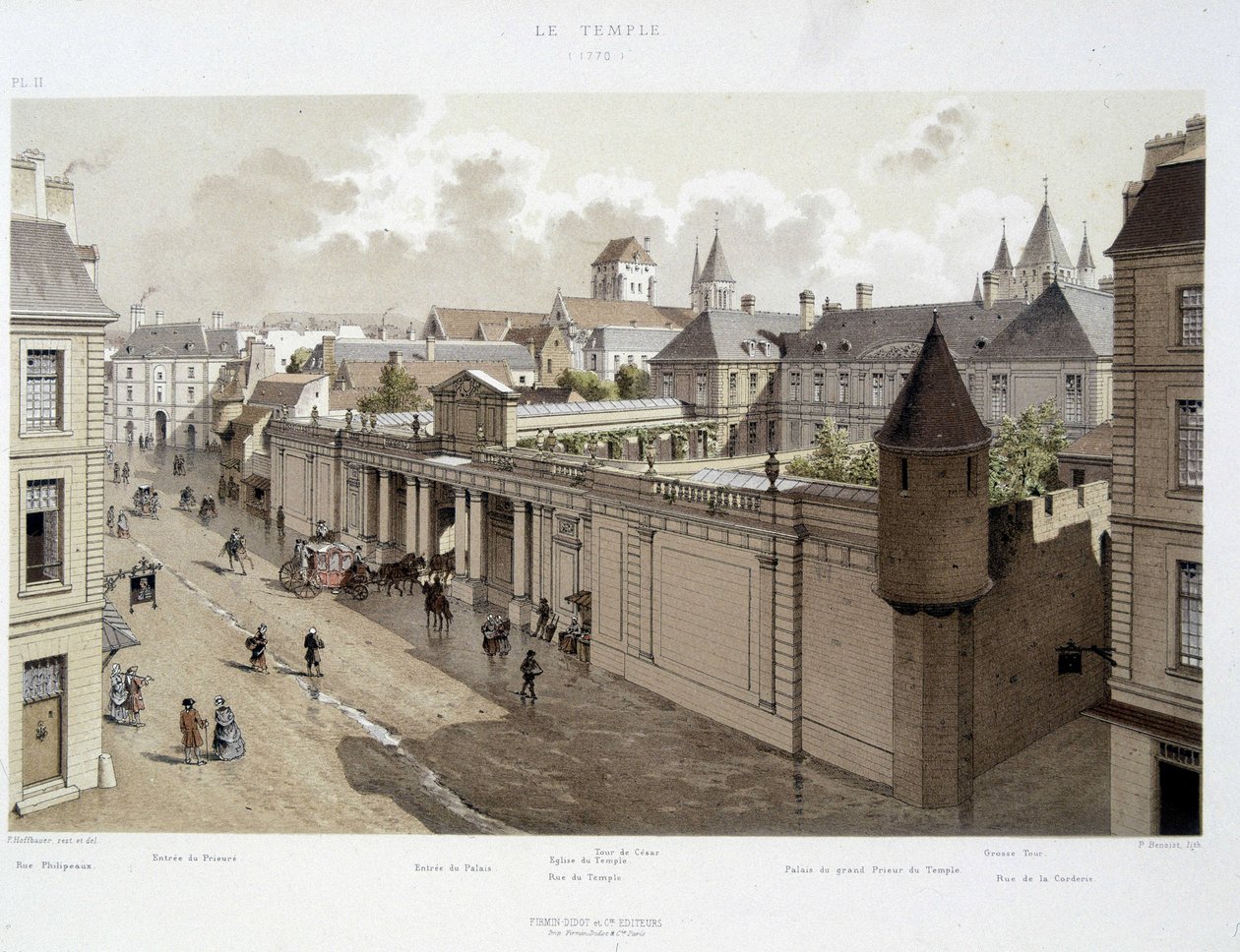 A entrada no Palácio em 1770 - em "Paris através dos tempos: o templo e a rue Royale", no final do século XIX. de French School