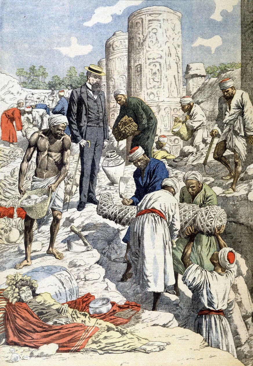 As escavações do Sr. Gayet em Antinoé - no "Le Petit Journal" de 10/01/1904 (gravura) de French School