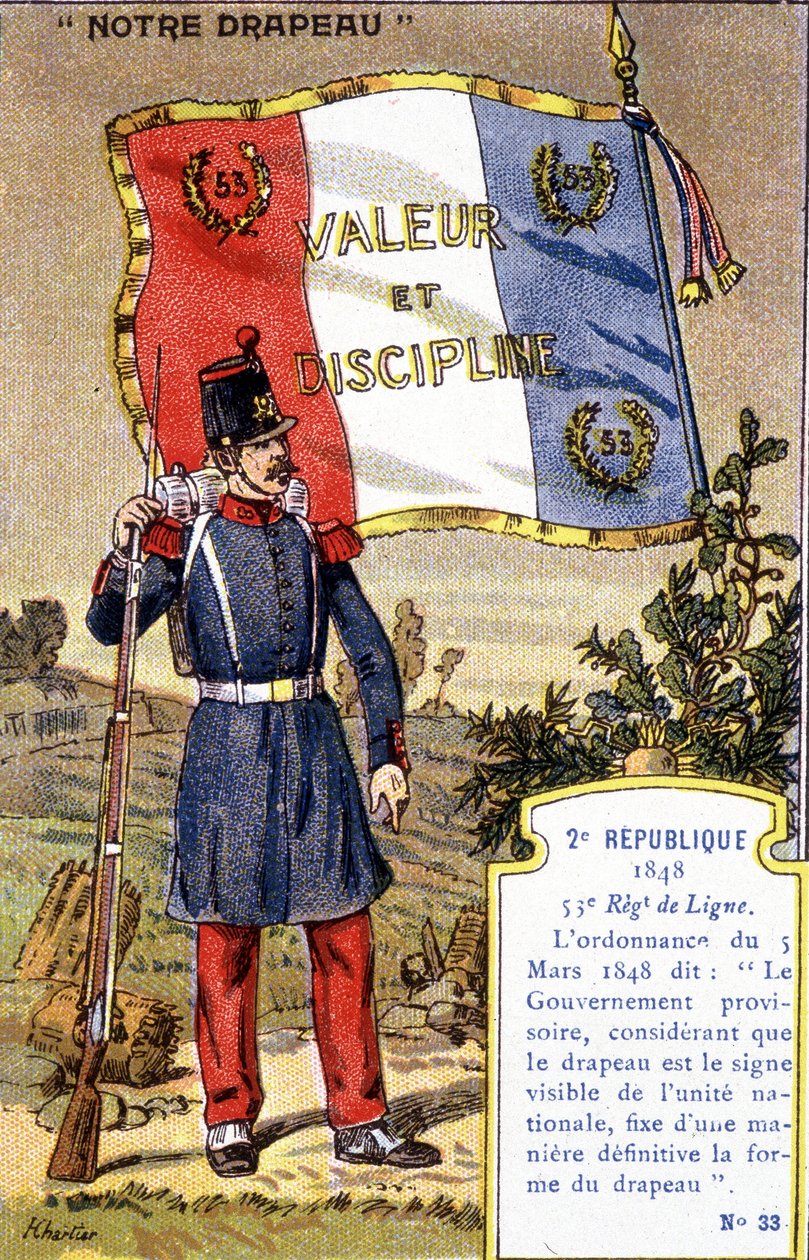 A bandeira do Regimento da 53ª Linha da 2ª República de French School